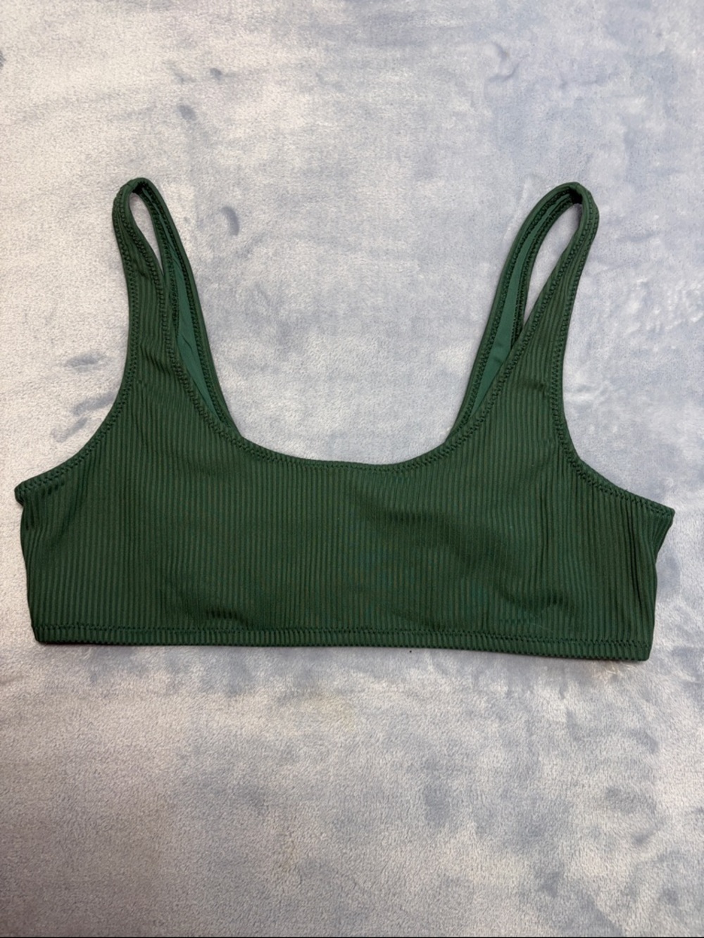 La Hearts Pac Sun Ribbed Forest Green Bikini Top